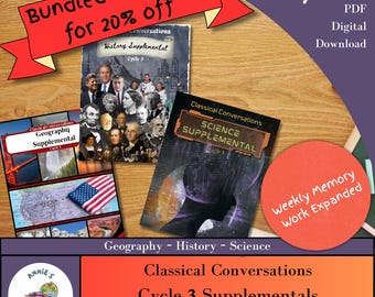 CC Cycle 3 Supplementals | History - Geography - Science | Homeschool PDF Digital Download | Classical Conversations