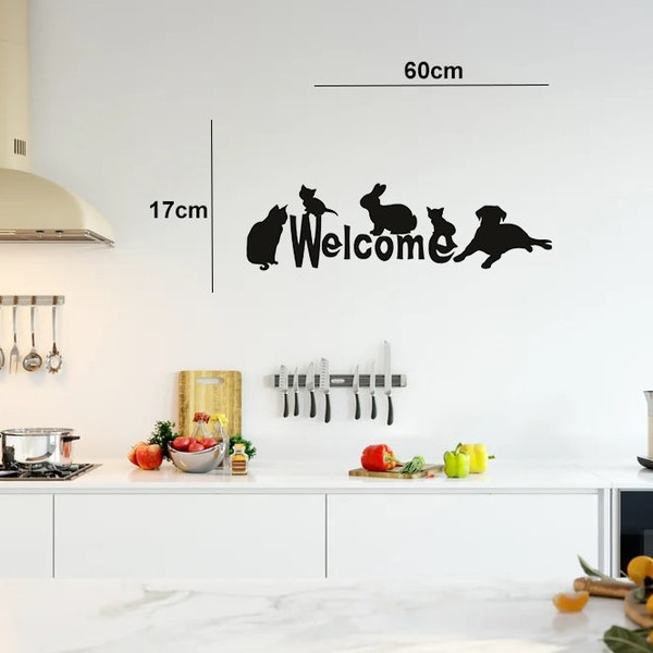 Welcome Animals - Adesivo murale cucina soggiorno camera da letto