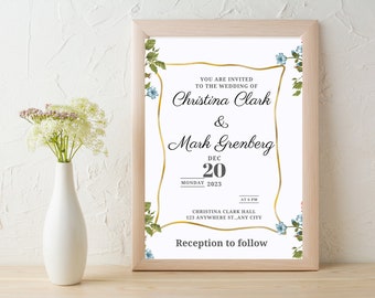 grey wedding invitation