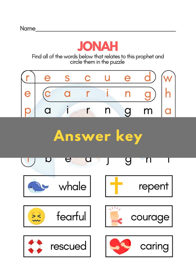 Bible Word Search prophets Pintable Word Search Book Games for Kids