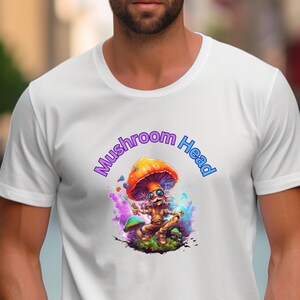 Trippy T Shirt for Men and Women: Mushroom Head Stoner T-Shirt with Unique Psychedelic design. Magic Mushroom Shirt for Adults. Stoner Gift