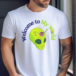 Koszulka Alien Stoner Unisex: Wysokiej Jakości Koszulka Graficzna Witaj w Moim Świecie Stoner Cartoon. Unikalna Zabawna Koszulka. Idealne Pomysły Na Prezenty Stoner 420