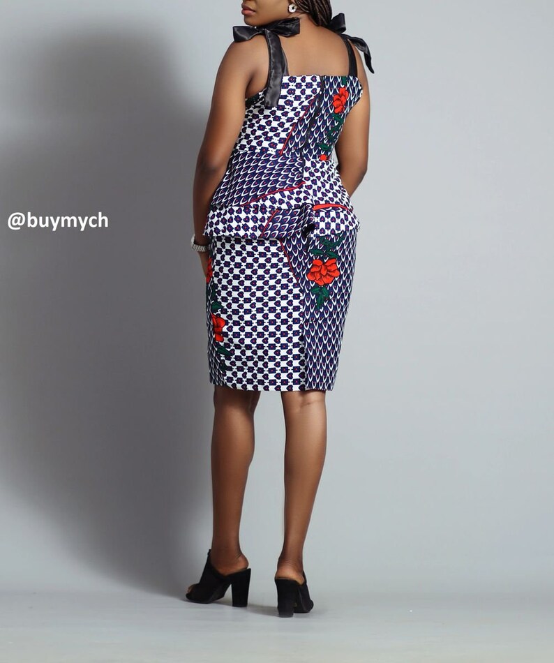 Notes Booqui Booqui Bowknot African Print Dress - Etsy