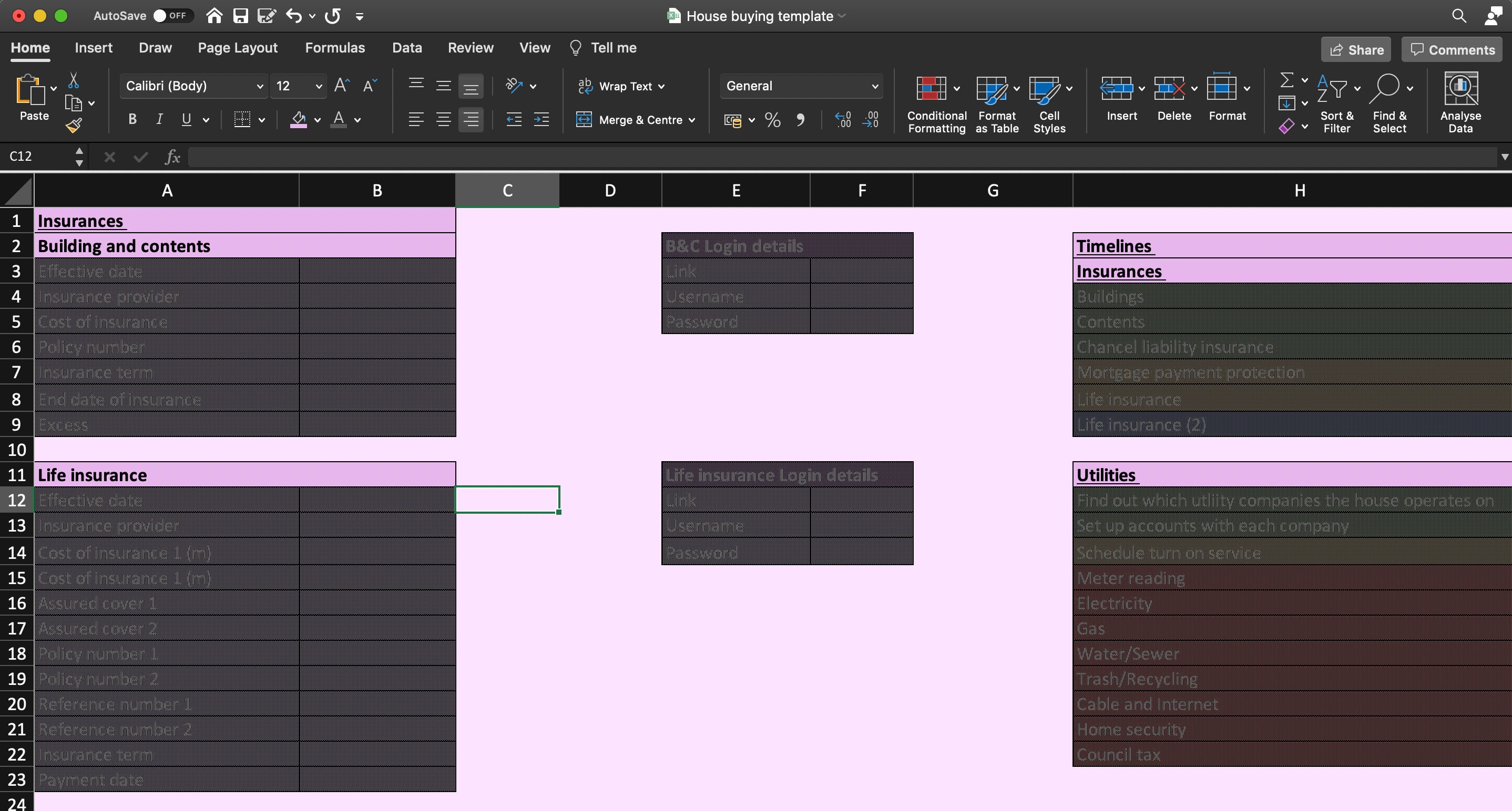 Excel Home Buying & Budget Spreadsheet / Online Buying Etsy