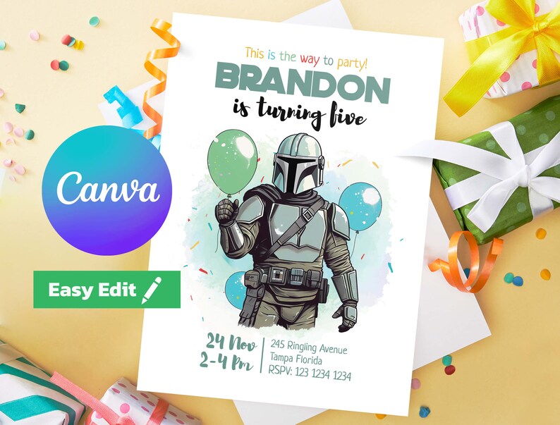 EDITABLE Star Wars Invitation TEMPLATE Printable Star Wars Etsy