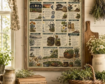 Garden Folklore Chart PDF | Old Wives Tales Garden Poster, Weather Lore & Moon Planting Print