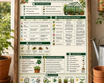 Greenhouse Troubleshooting Chart PDF + Daily Checklist | Beginner Greenhouse Plant Care Guide