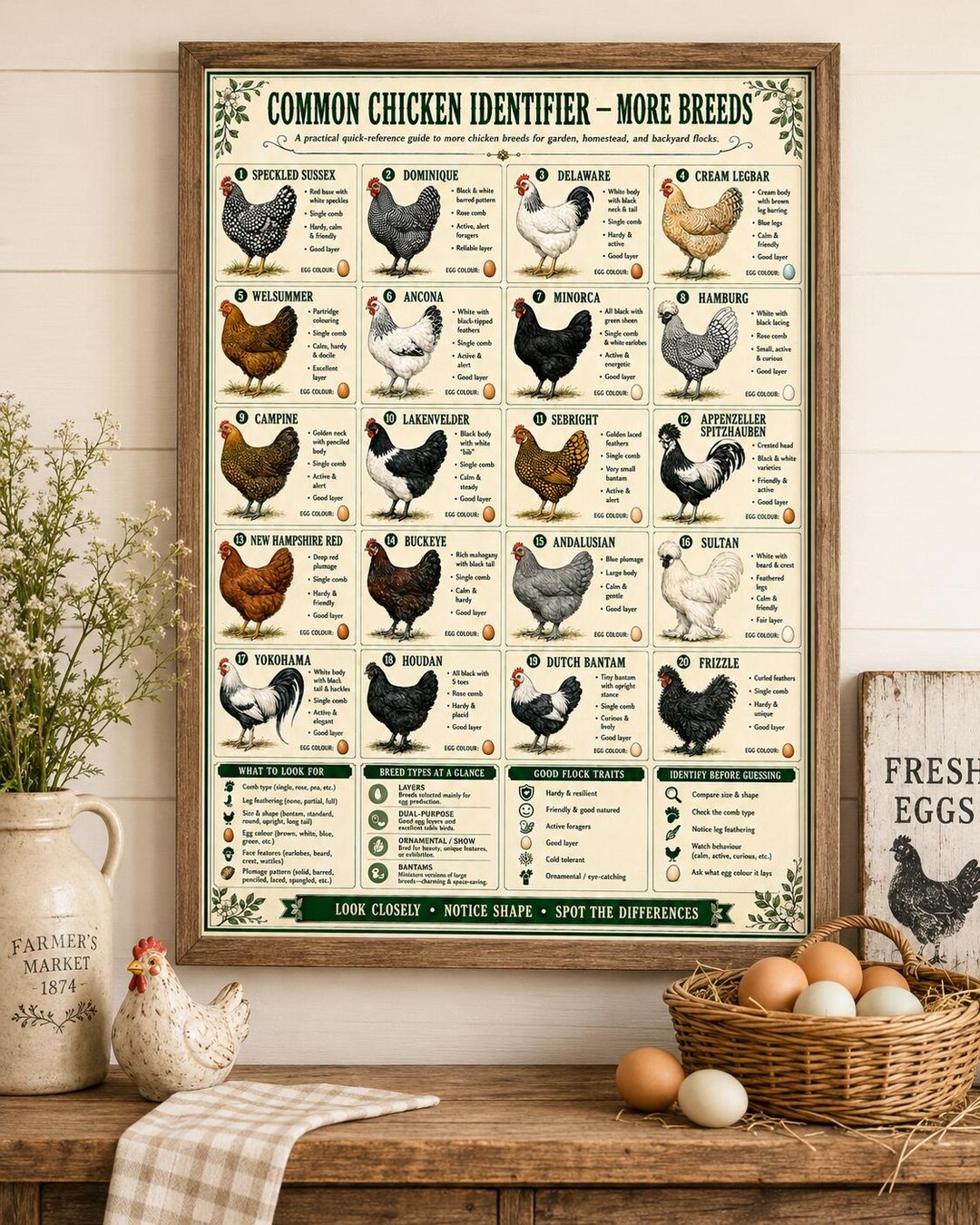 Chicken Breed Identifier Printable PDF - Etsy