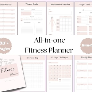 Ultimate Printable Fitness Planner Weight Loss Tracker Meal Planner
