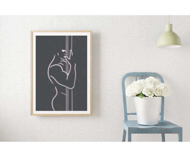 Minimalism Male Drawing Male Wall Art Digital Gay Male Etsy