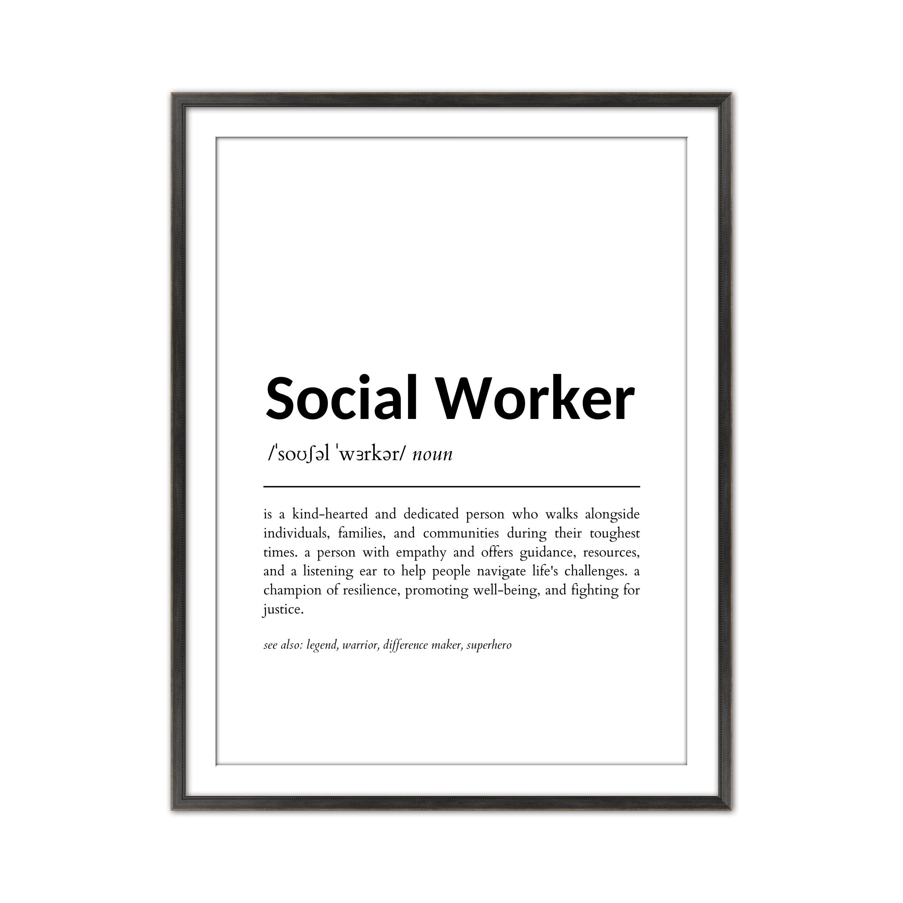 Social worker definition printable social worker wall art gifts