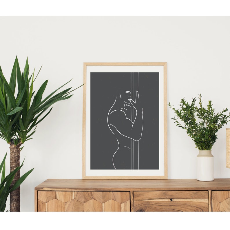Minimalism Male Drawing Male Wall Art Digital Gay Male Etsy