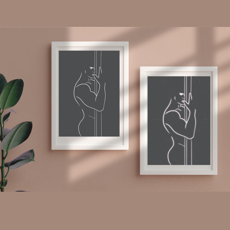 Minimalism Male Drawing Male Wall Art Digital Gay Male Etsy