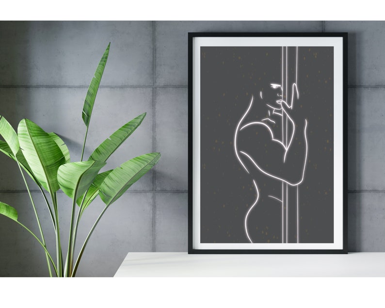 Minimalism Male Drawing Male Wall Art Digital Gay Male Etsy