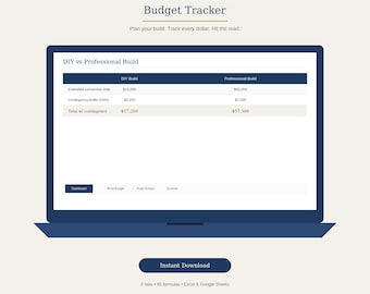 Van Life Conversion Budget Tracker | DIY vs Pro Build Cost Calculator (Digital Download)