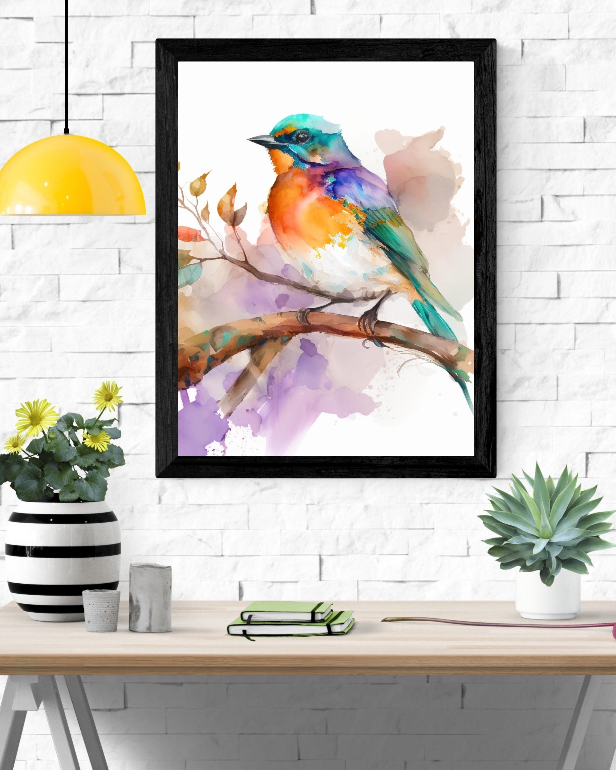Spring Bird Water Color Art - Pixiflow - Paintings & Prints