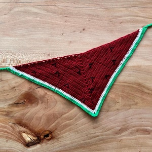 PROFITS GET DONATED Watermelon Bandana Crochet Pattern // Crochet shawlette, shawl pattern, headband // Support Palestine, Gaza zdjęcie 3