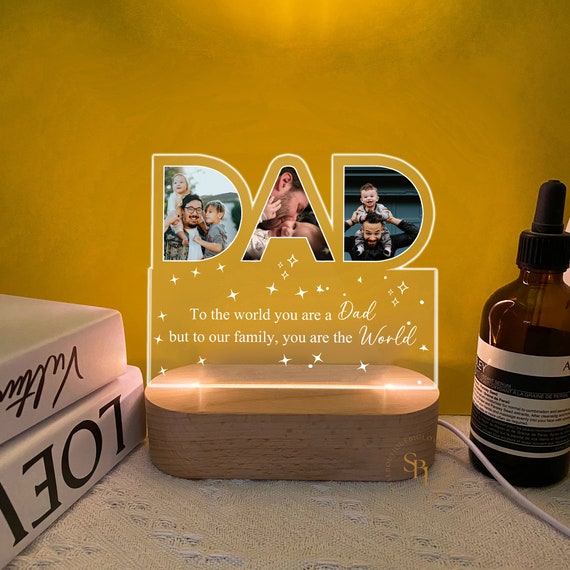 Personalized Dad Night Light With Photo, Custom Night Light 3D LED Lamp for  Dad in Law, Father's Day Gift, Thank You Dad Gift From Kids 