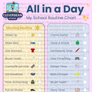 Daily Routine Chart for Kids - Morning &amp; Evening Checklist | Printable ...