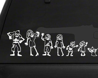 Zombie Stick Family / Car Family Sticker / divertido / regalo / calcomanía