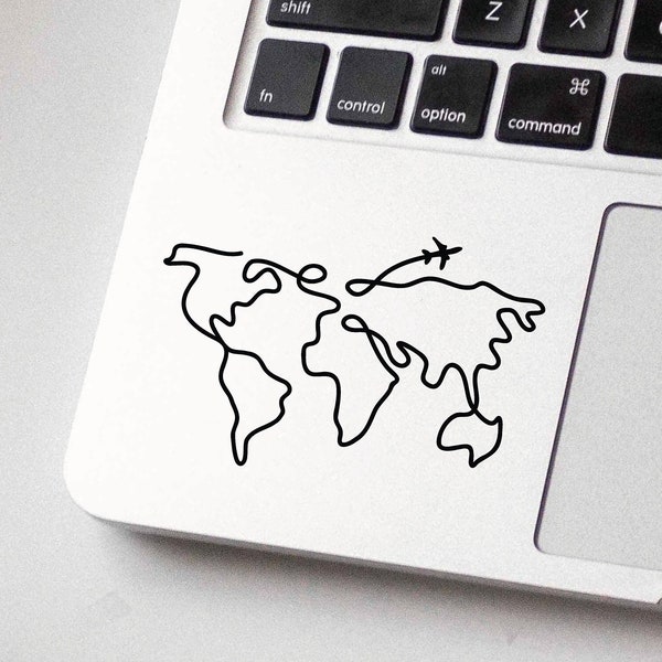 Travel around the world | Line Art | Sticker | Car Window Bumper Vinyl Decal Sticker