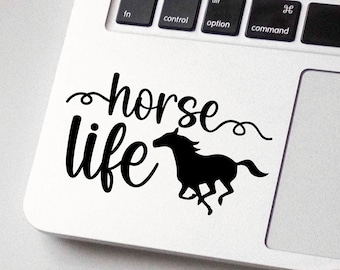 Horse Life | Horse Mum | Horseshoe | Line Art | Sticker | Car Window Bumper Vinyl Decal Sticker | Music