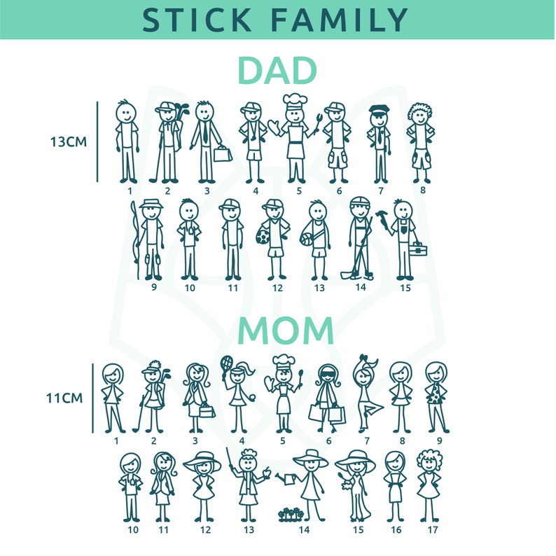 Stick Family / Car Family Sticker / divertido / regalo / calcomanía / baby shower image 3