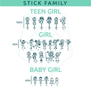 Stick Family / Car Family Sticker / divertido / regalo / calcomanía / baby shower image 4