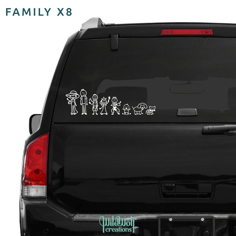 Stick Family / Car Family Sticker / divertido / regalo / calcomanía / baby shower image 1
