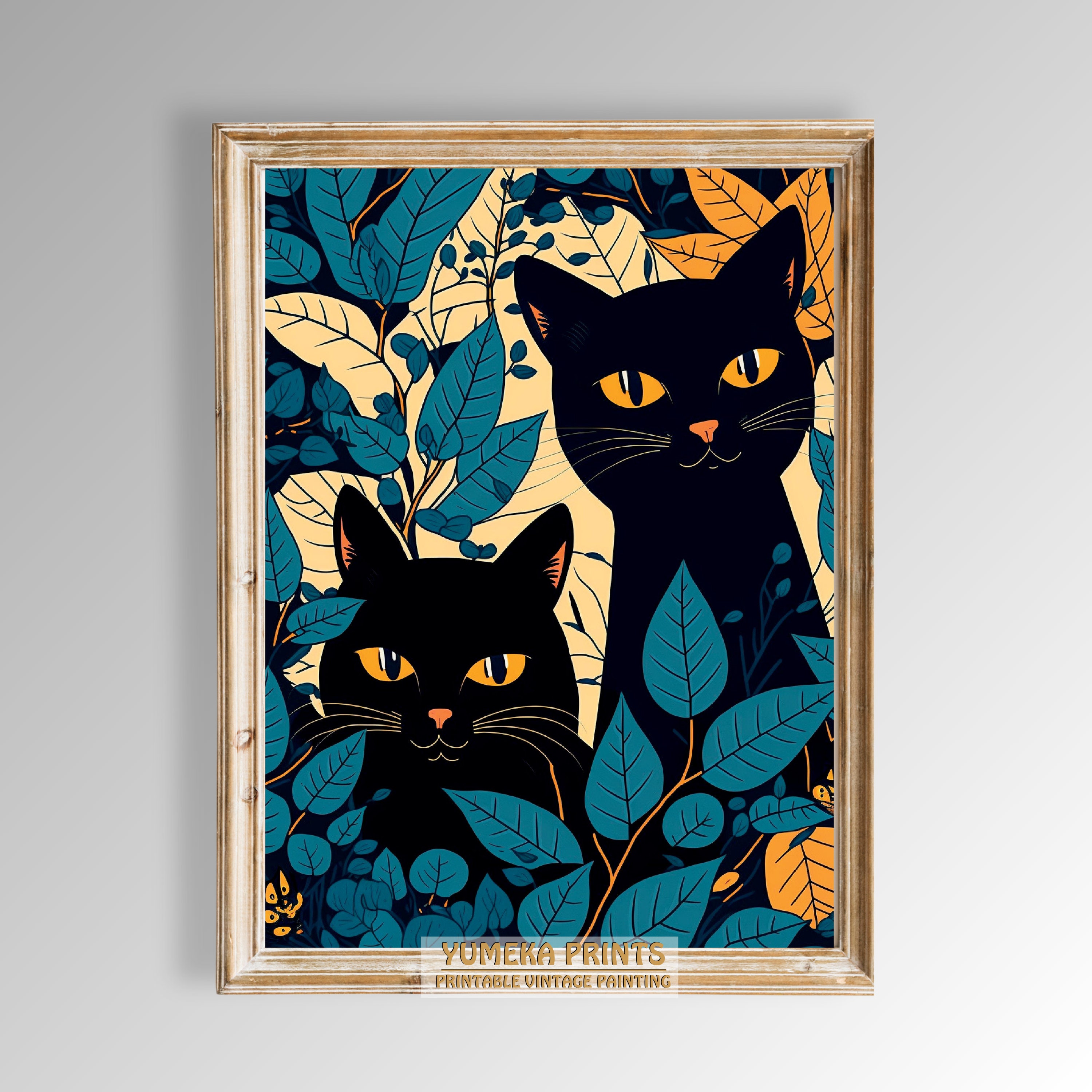 黒猫だらけ | アンティーク猫絵画 | ホームデコレーション | ギフト