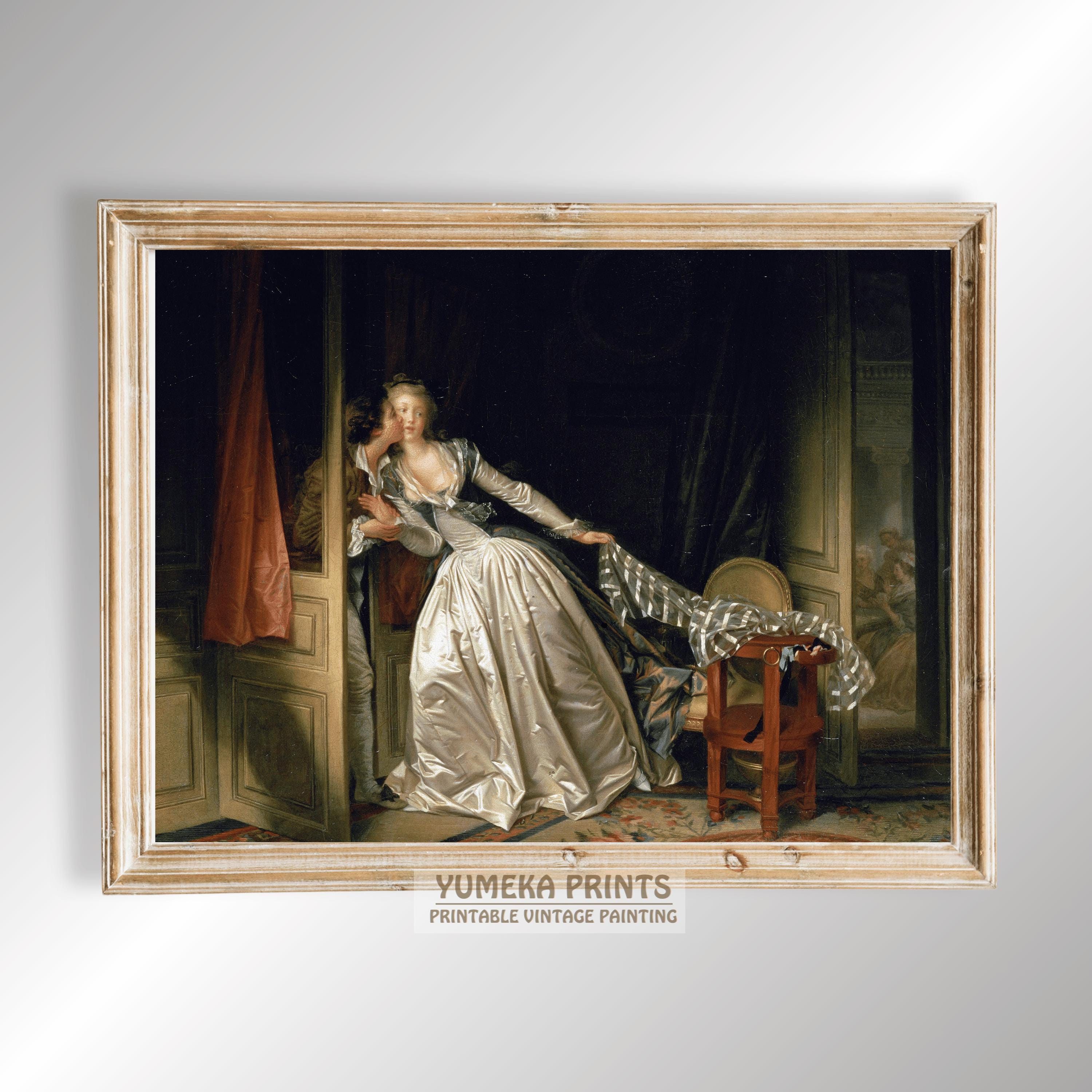 The Stolen Kiss by Jean-honoré Fragonard Print Rococo Romantic