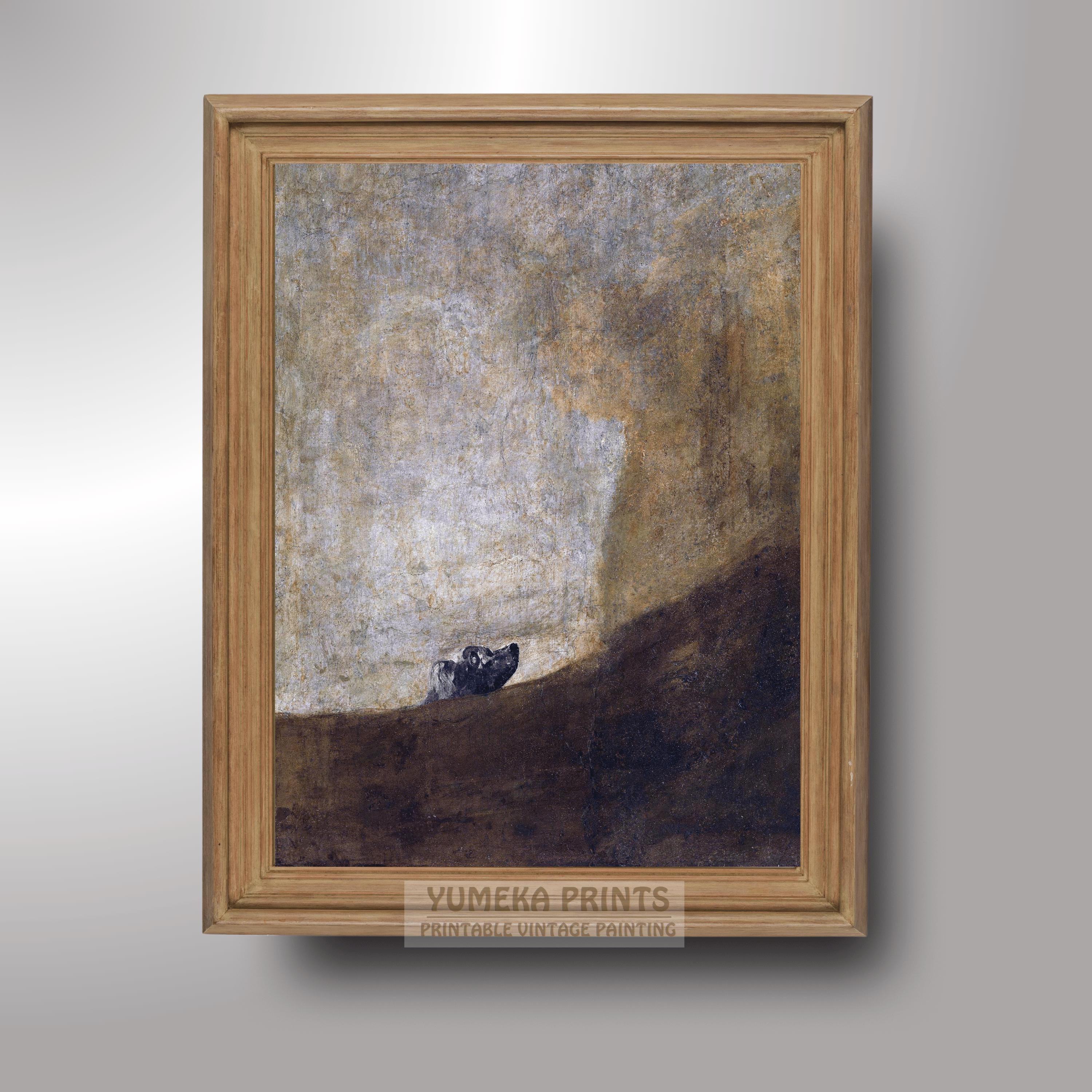 The Dog by Francisco Goya Print Minimalist Dark Romantic Wall Art