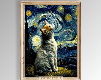 フランク・パトン作「鏡の中の猫」ヴィンテージプリント（デジタル