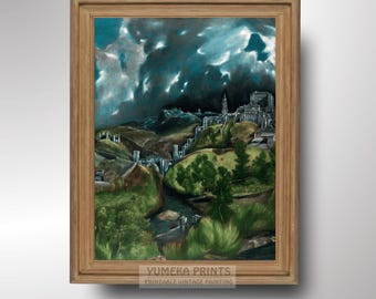 エル・グレコ「トレドの眺望」1599年、高品質の手描き油絵複製 - Etsy 日本