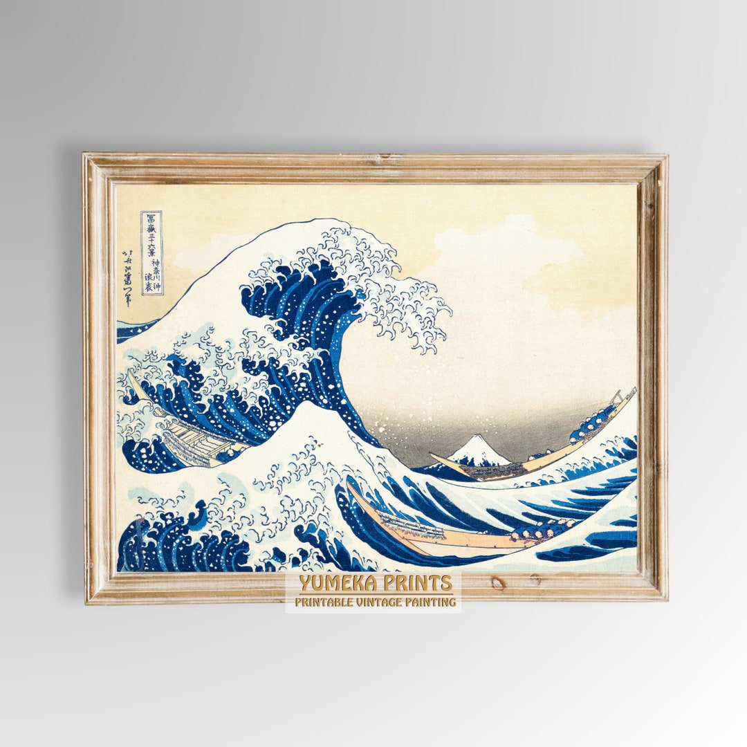 葛飾北斎「神奈川沖浪裏」プリント｜日本美術（デジタルダウンロード