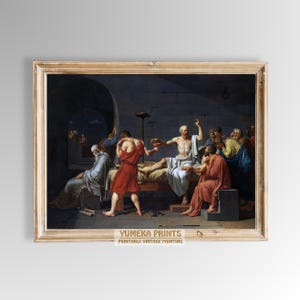 The Death of Socrates by Jacques-Louis David - Historic Neoclassical Masterpiece Digital Download | Historical Vintage Painting | Y70