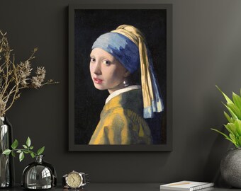 Girl With a Pearl Earring Print, Vermeer Dutch Golden Age Portrait