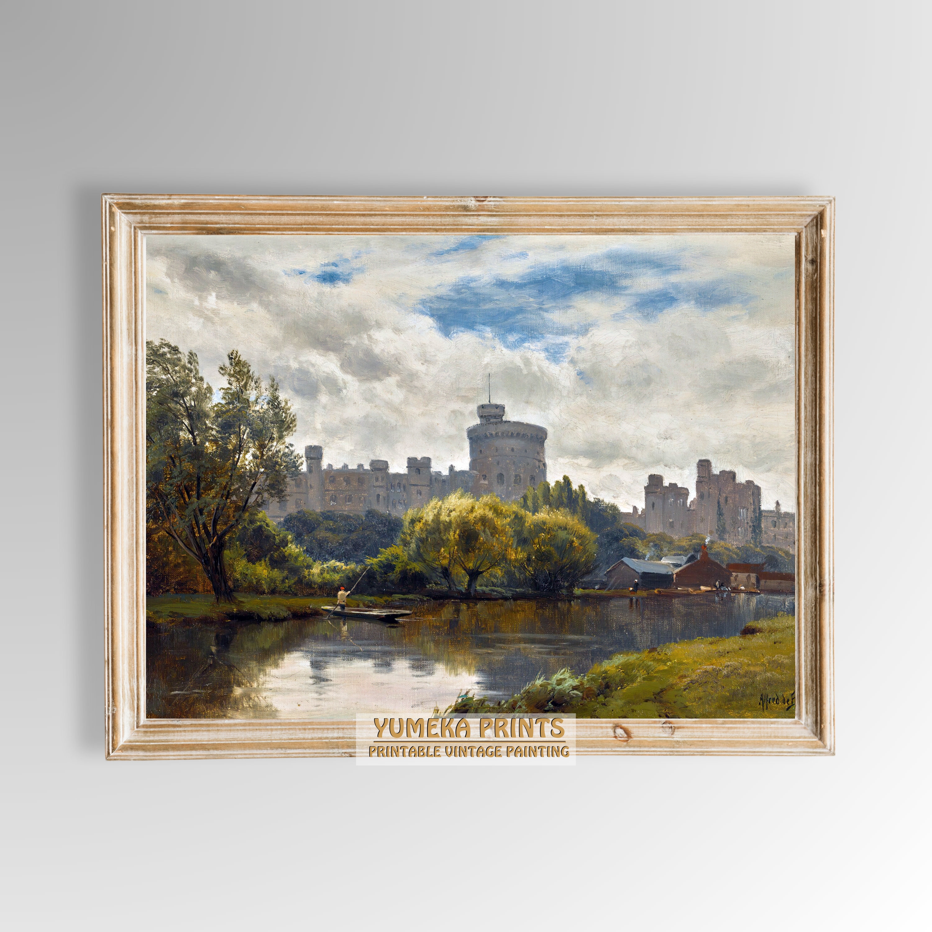 絵画 CamillePissarro,VuedeStamfordBrookCommon Vintage Castle Wall Art | Windsor Castle From the Thames