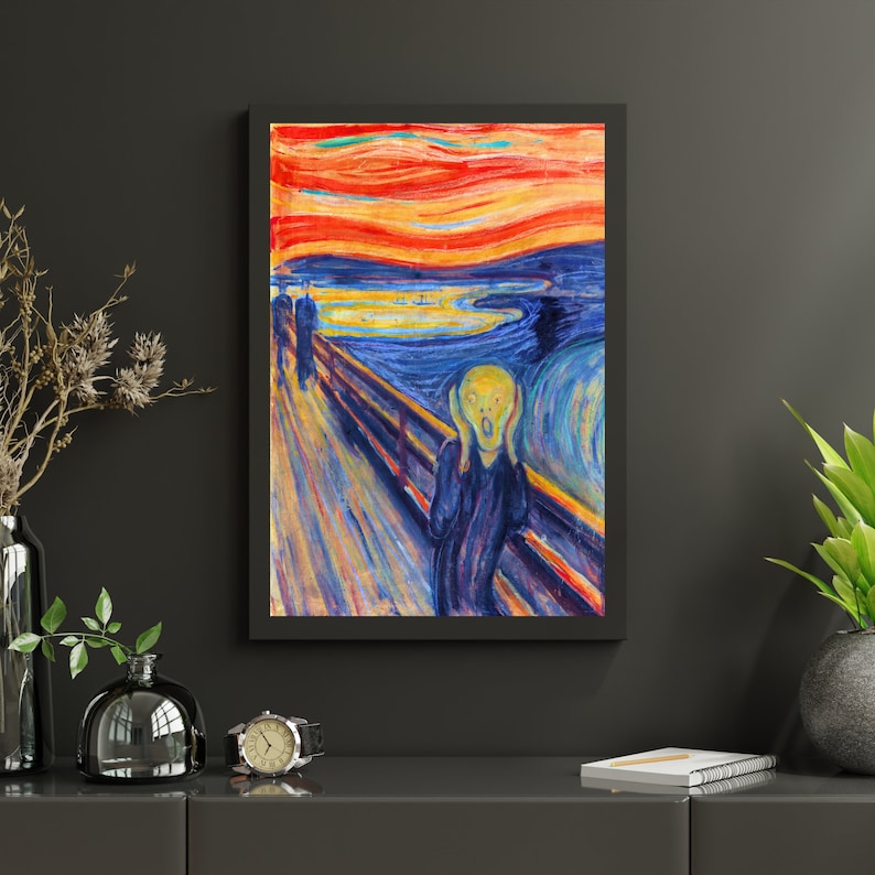 The Scream by Edvard Munch Print Expressionist Wall Art Vintage Decor ...