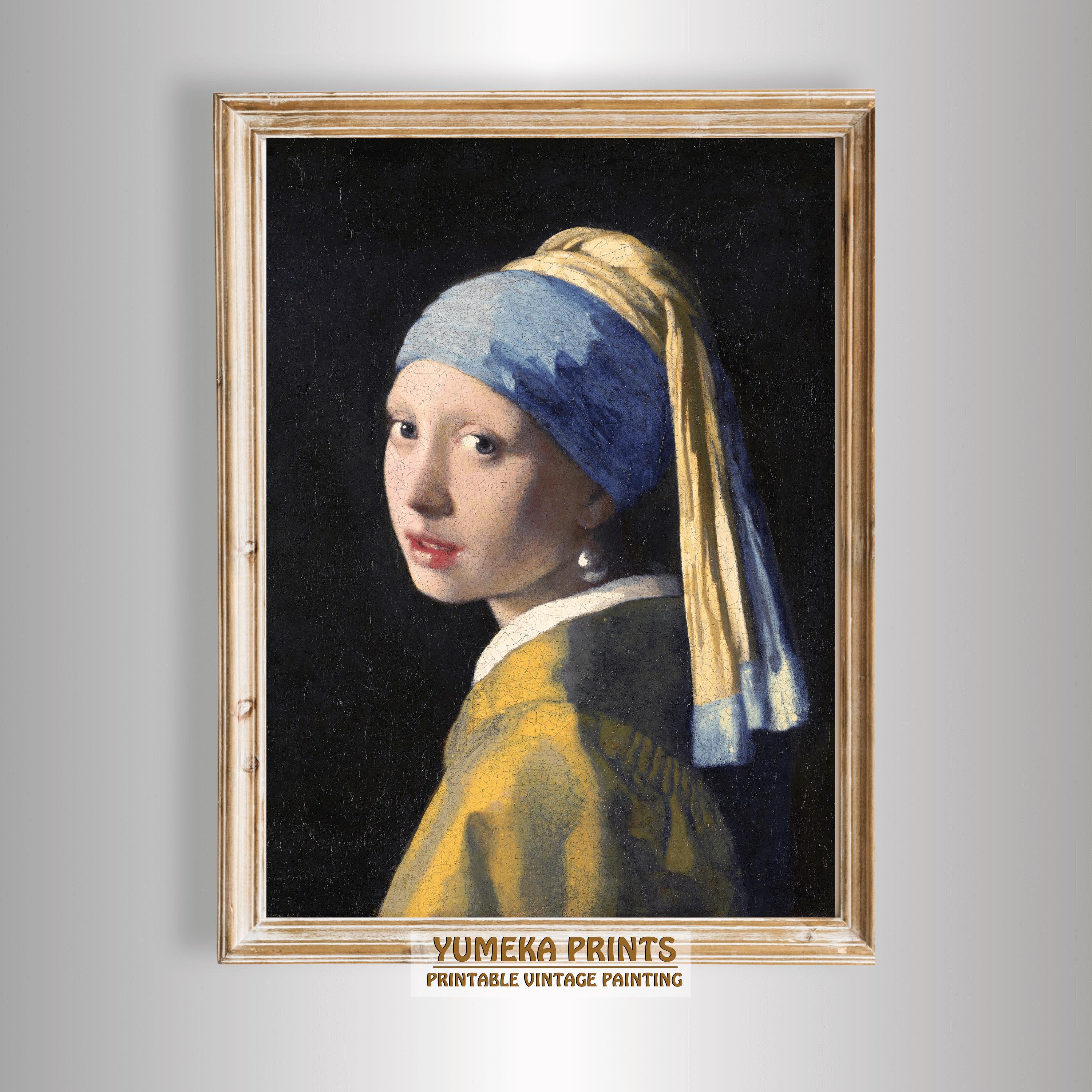 Beautiful.t24■1790+1690×10=18690ヒーリング Girl With a Pearl Earring Print, Vermeer Dutch Golden Age Portrait