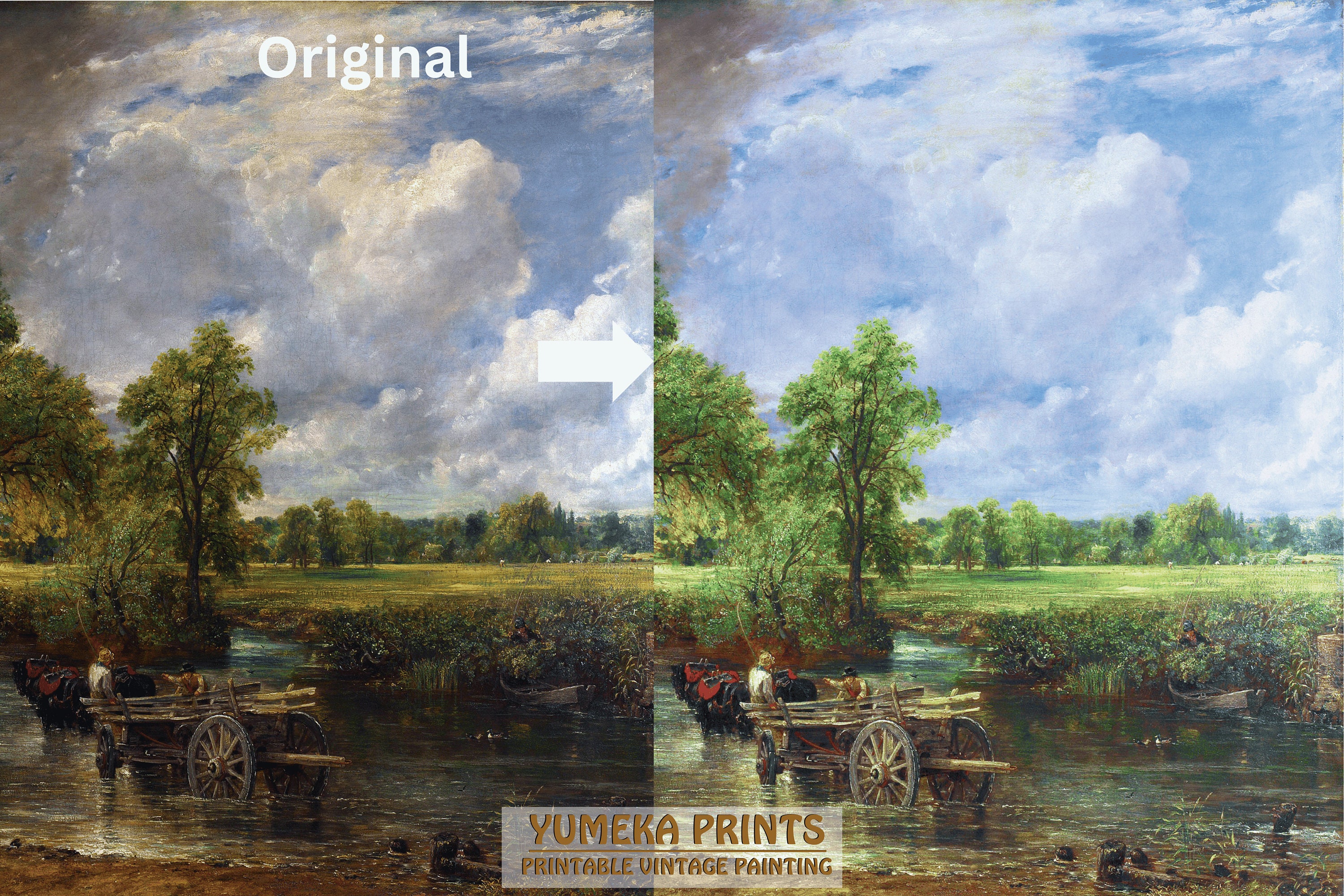 The Hay Wain by John Constable Print Vintage English Landscape