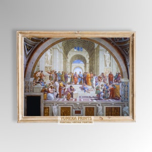 The School of Athens by Raphael - Renaissance Masterpiece Digital Download | Antique Vintage Painting | Farmhouse Decor | Y71