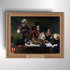 The Supper at Emmaus by Caravaggio | London | Classic Religious Art Digital Download | Vintage Painting Oil on canvas | Y77
