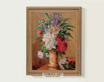 Vintage Peonies Still Life by Charles Philipard Print Antique Floral Wall Art