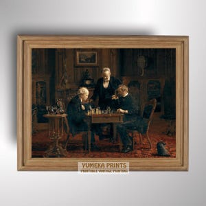 The Chess Players by Thomas Eakins | Realist Masterpiece Digital Download | Vintage Painting | Fine Art Print | Gift Idea | Wall Decor Y89