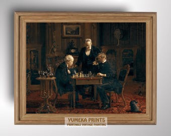チェスプレイヤー - トーマス・エイキンス | 著名な画家の絵画を美術館