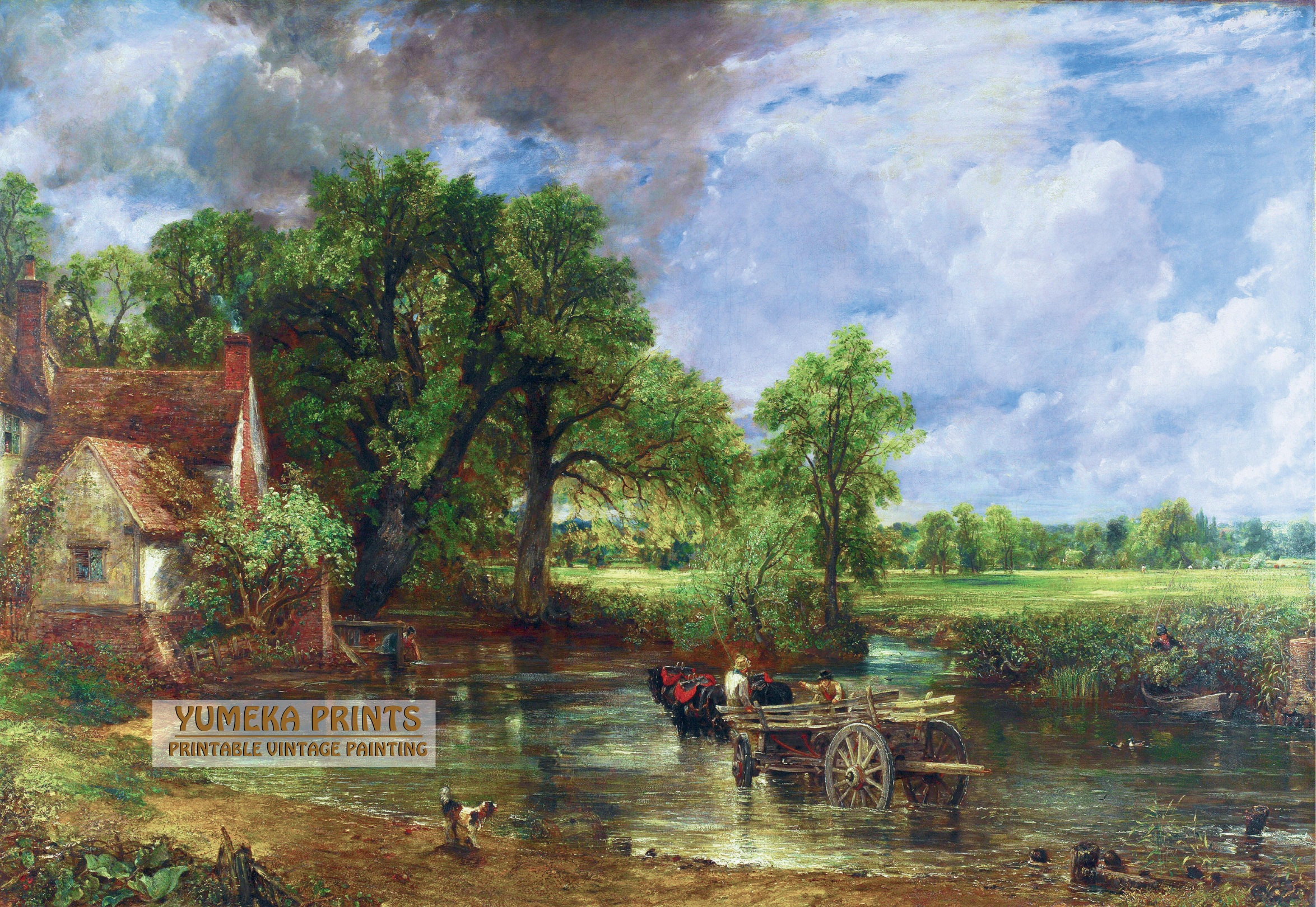 The Hay Wain by John Constable Print Vintage English Landscape 