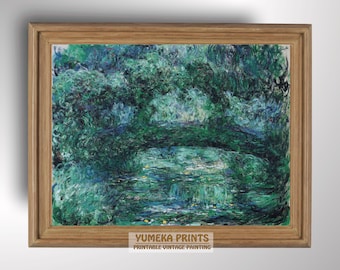 The Japanese Bridge by Claude Monet Print Water Lilies Impressionist Wall Art