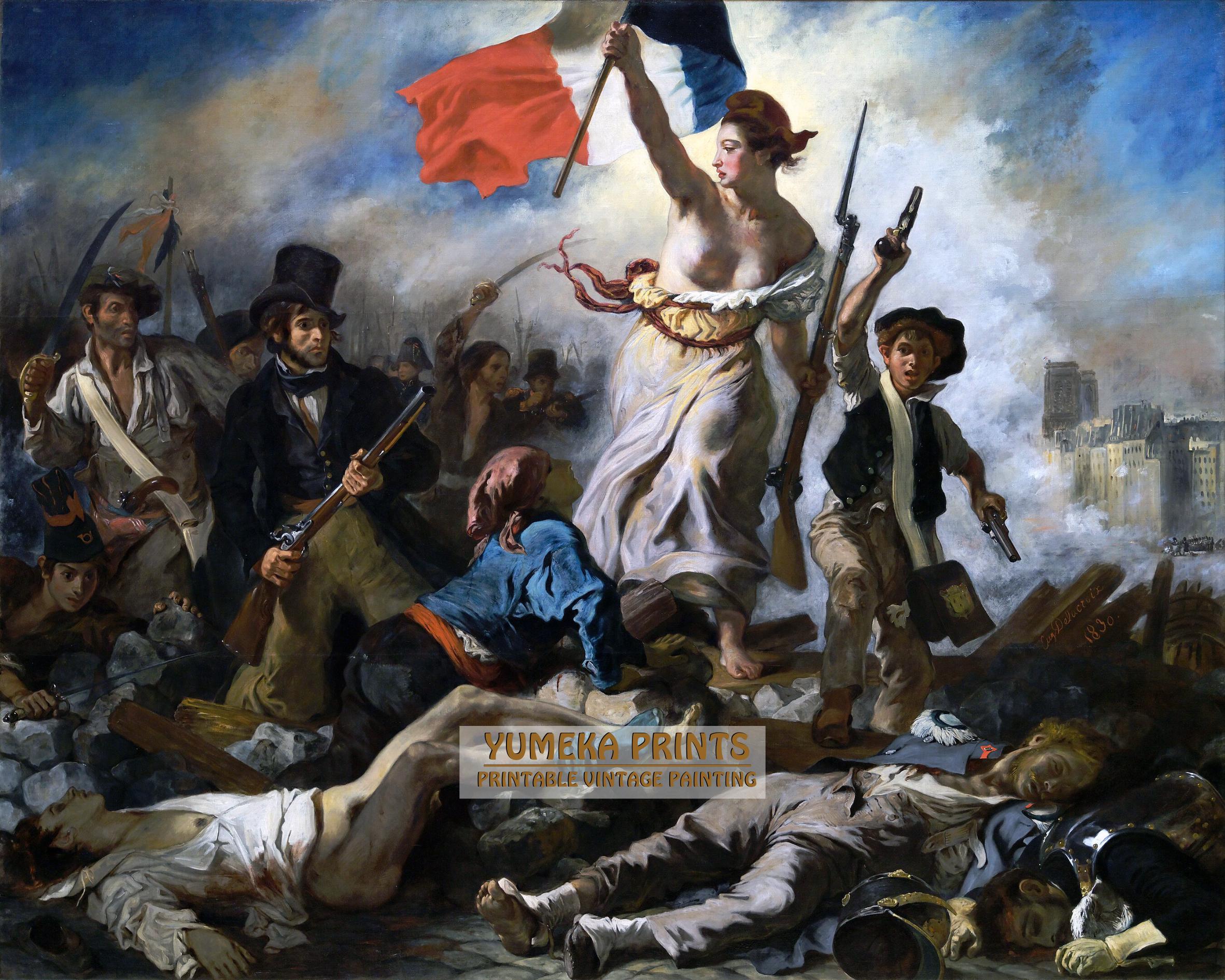 ウジェーヌ・ドラクロワ作「民衆を導く自由の女神」 | 象徴的な