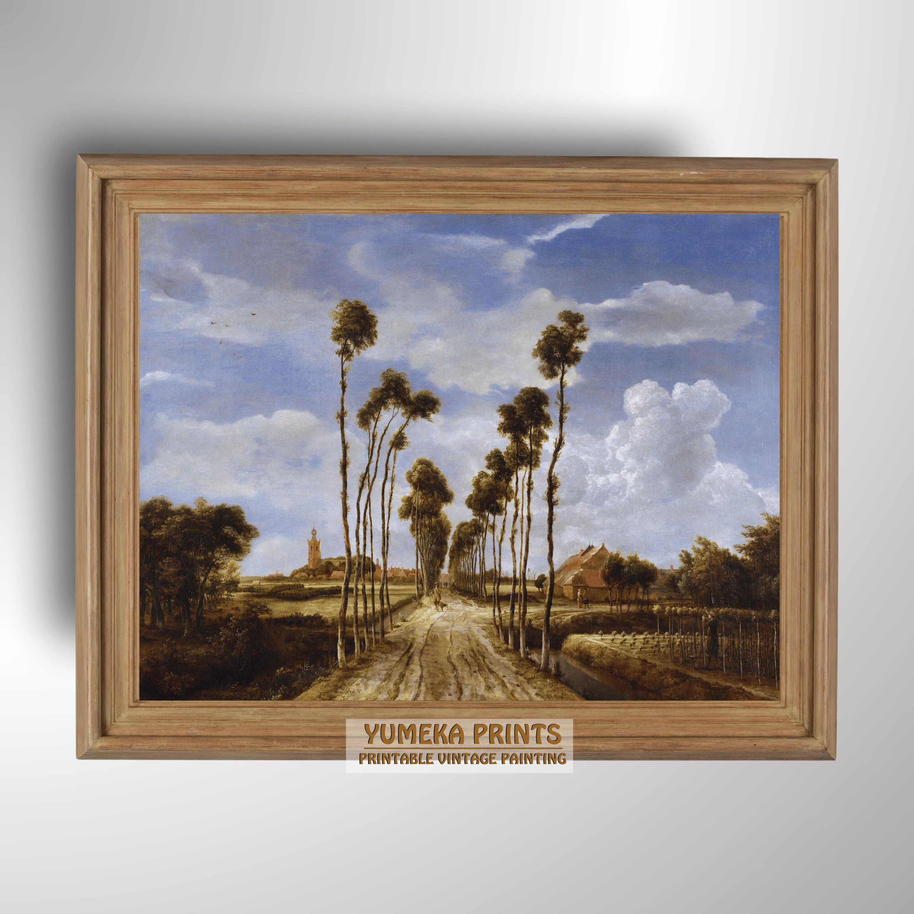 Dutch Landscape Art Print | Hobbema, Avenue at Middelharnis